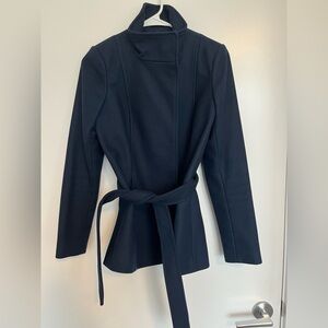 Reiss Dark Blue Wool/Cashmere blend Coat, Size XS